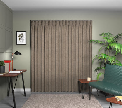 Levante Taupe Triple Pleat Curtain