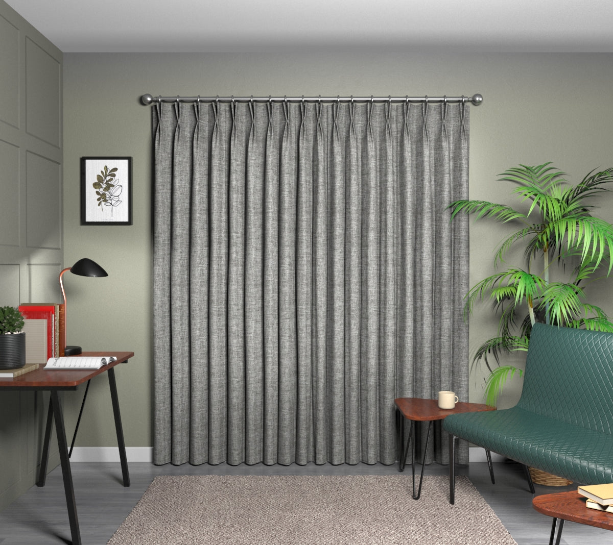 Kelso Birch Double Pleat Curtain