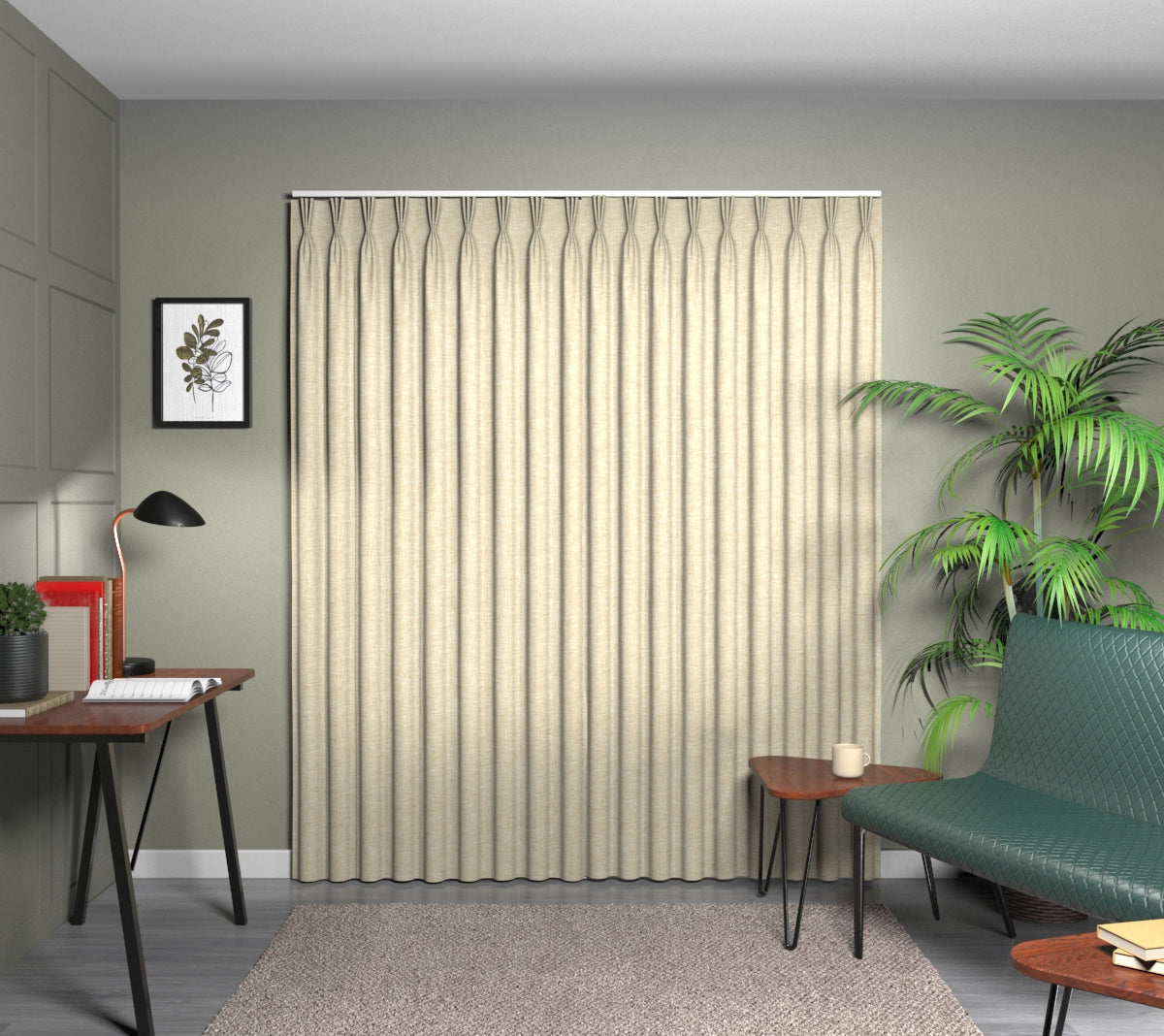 Kelso Buttercup Triple Pleat Curtain