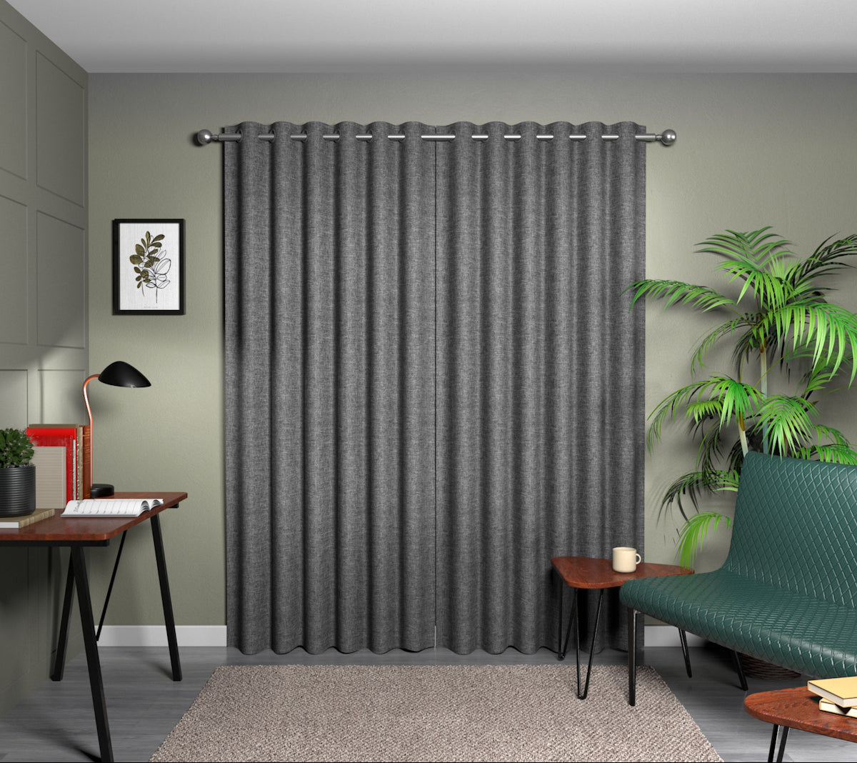 Kelso Charcoal Eyelet Curtain