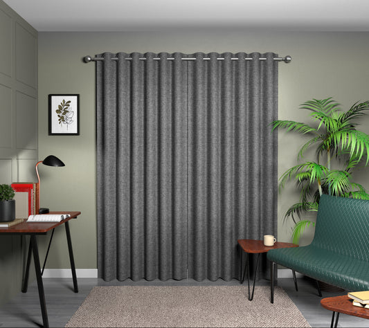 Kelso Charcoal Eyelet Curtain
