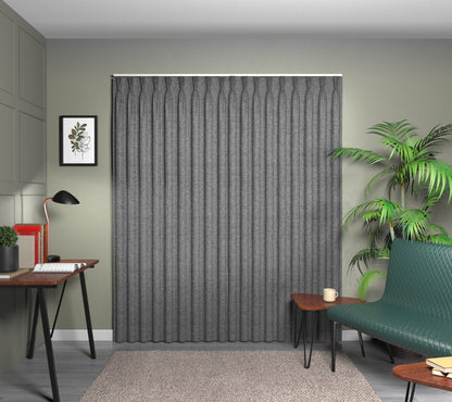 Kelso Charcoal Triple Pleat Curtain