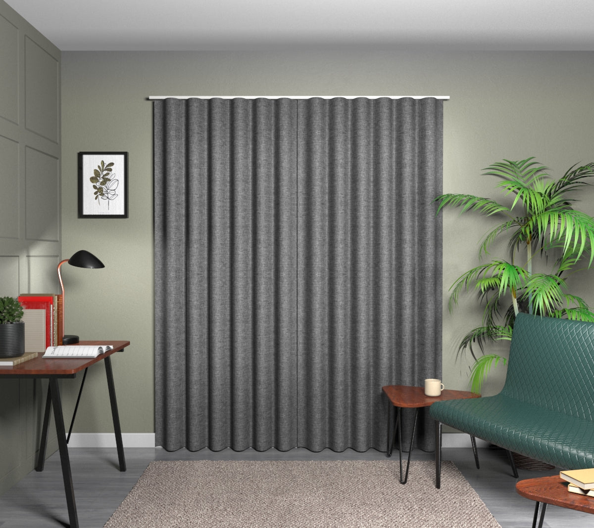 Kelso Charcoal Wave Curtain