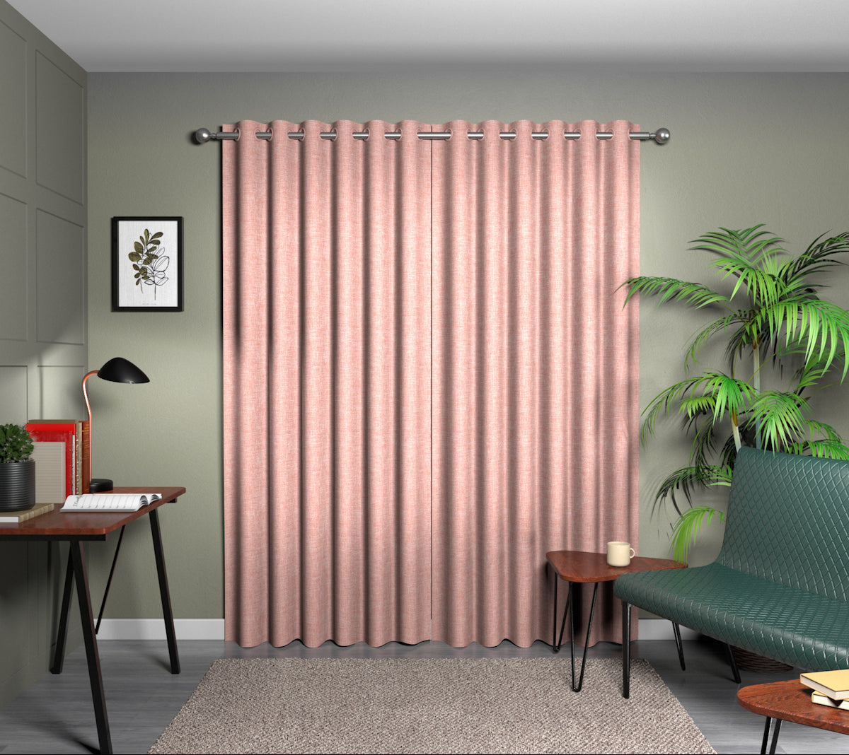 Kelso Coral Eyelet Curtain