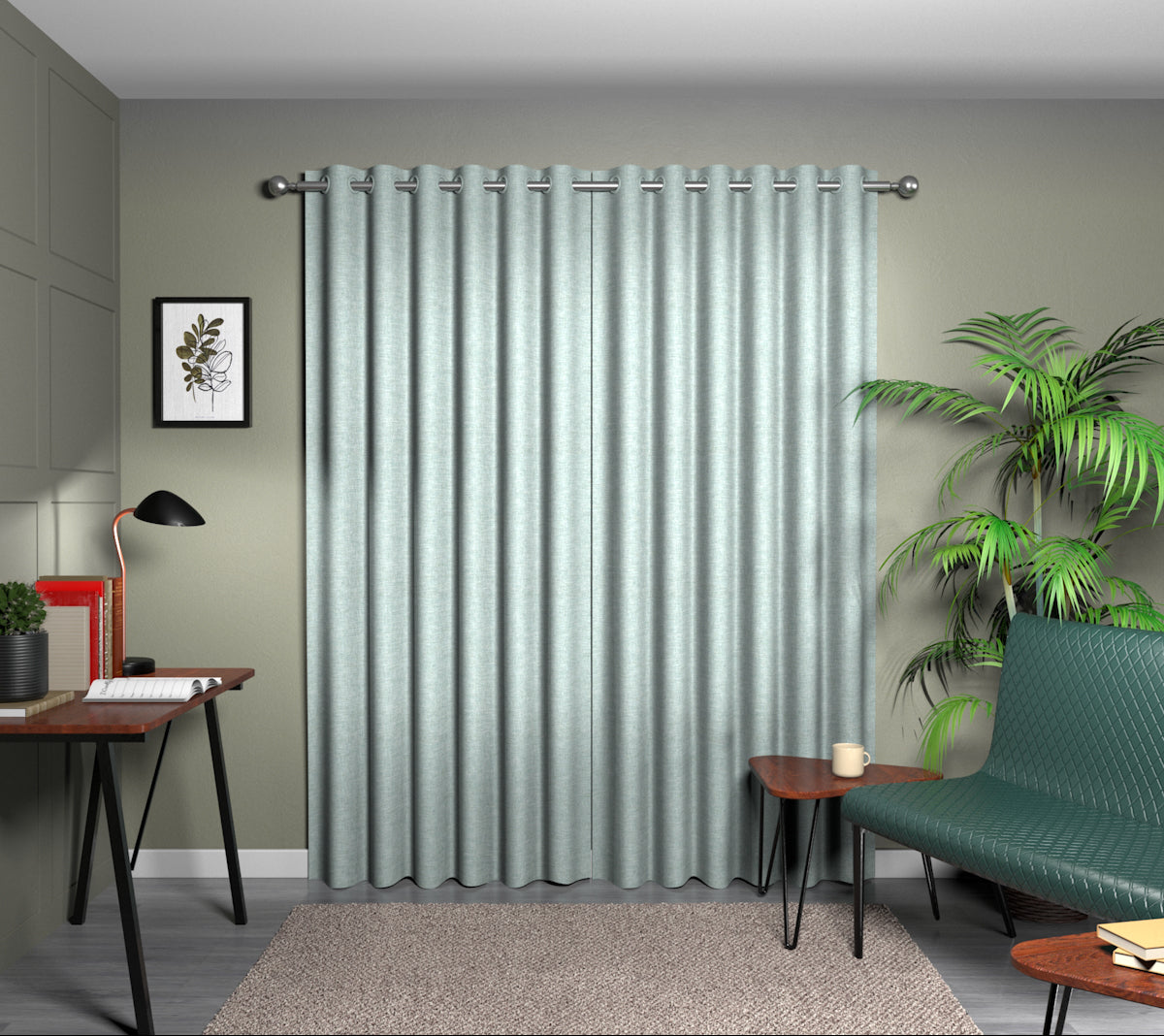 Kelso Eau De Nil Eyelet Curtain