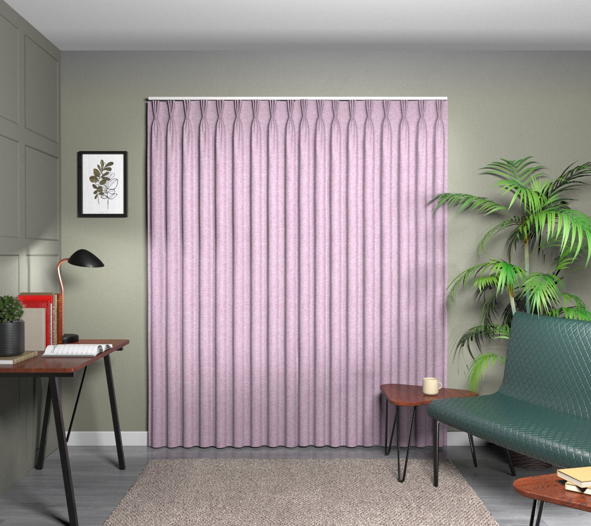 Kelso Grape Triple Pleat Curtain