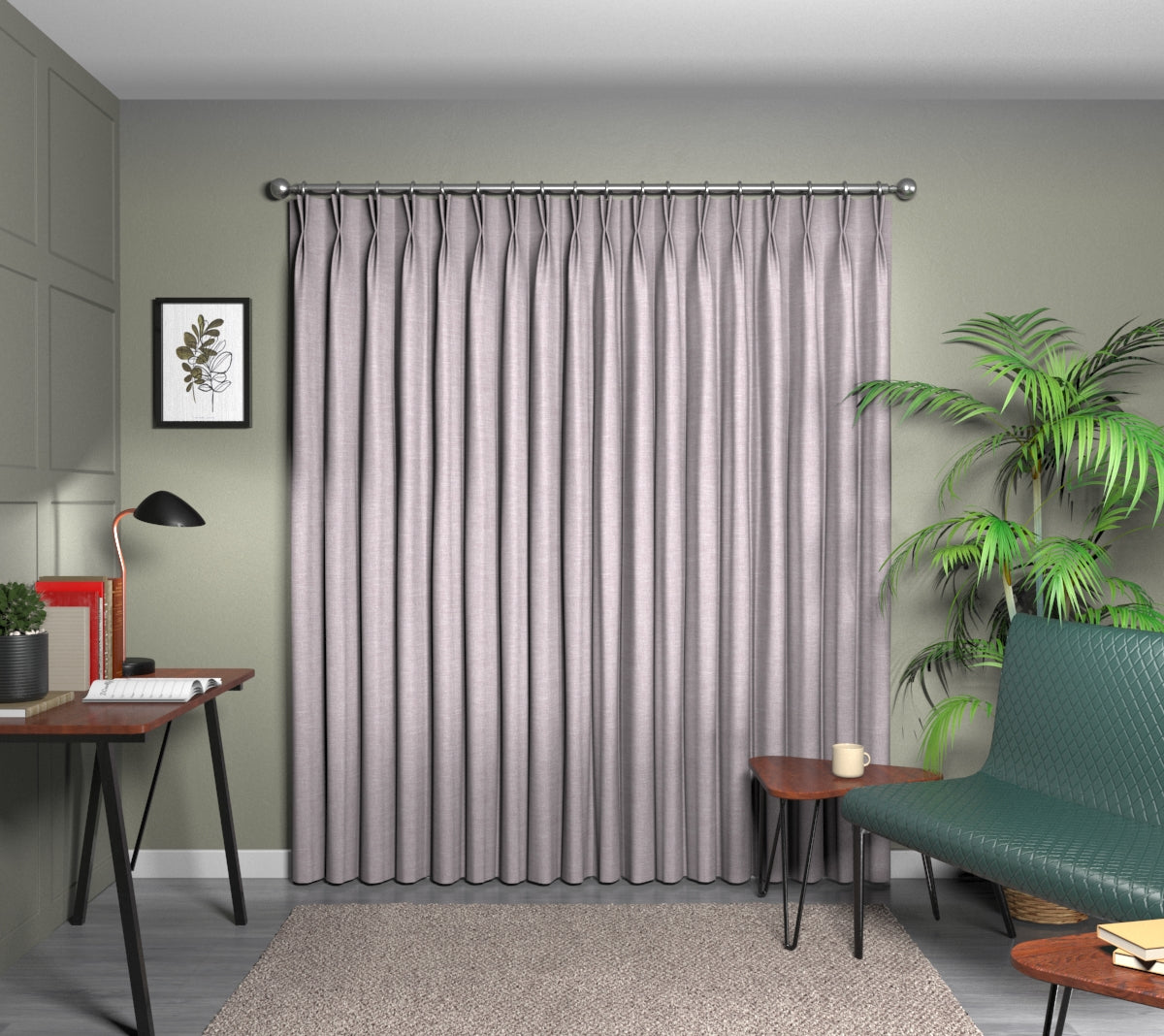 Kelso Lilac Double Pleat Curtain