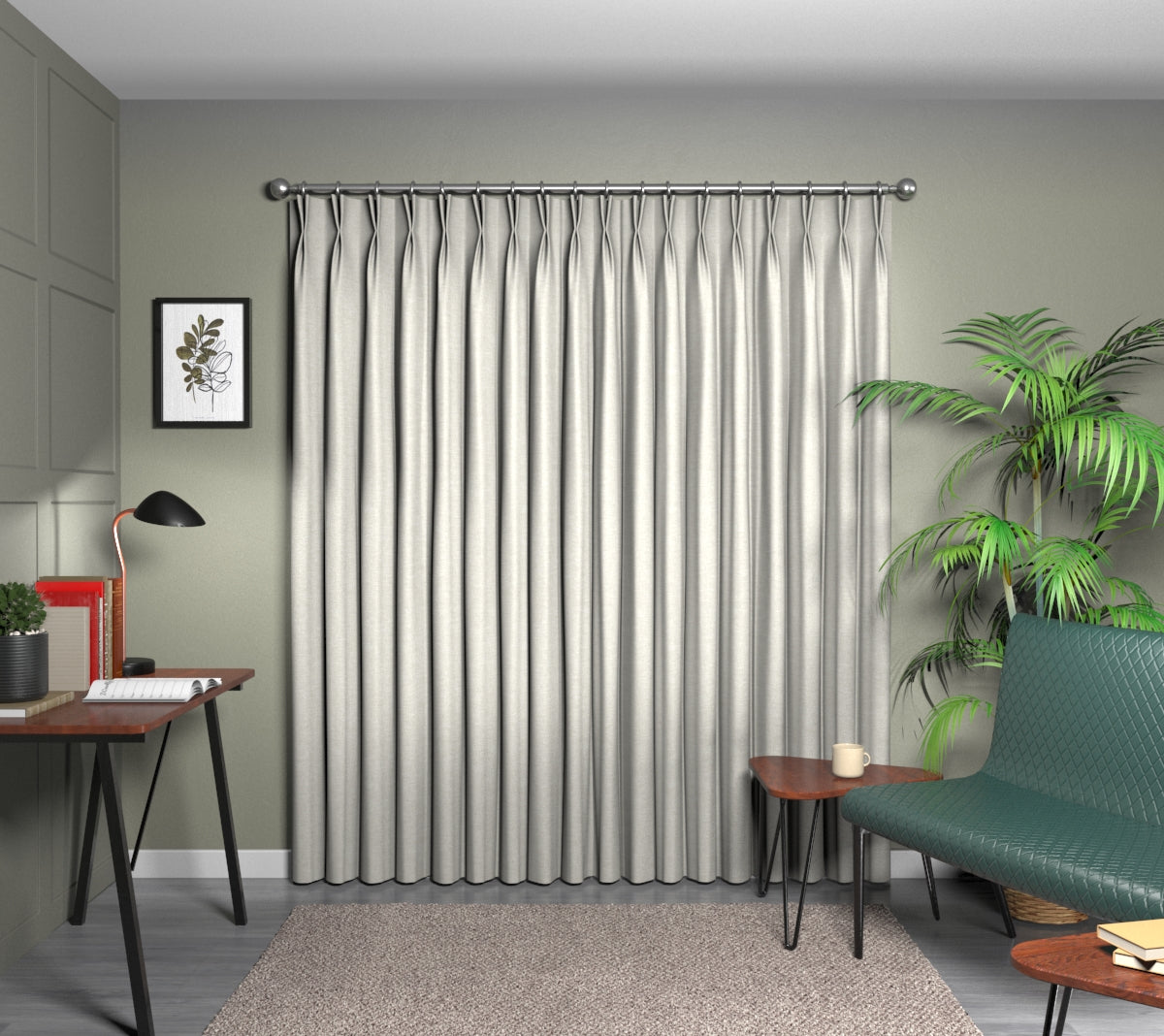 Kelso Linen Double Pleat Curtain