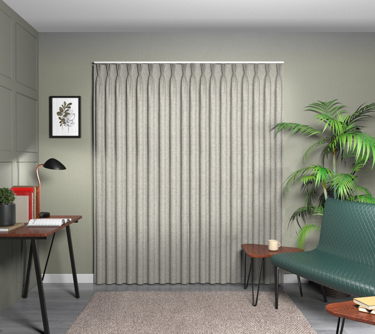 Kelso Mocha Triple Pleat Curtain
