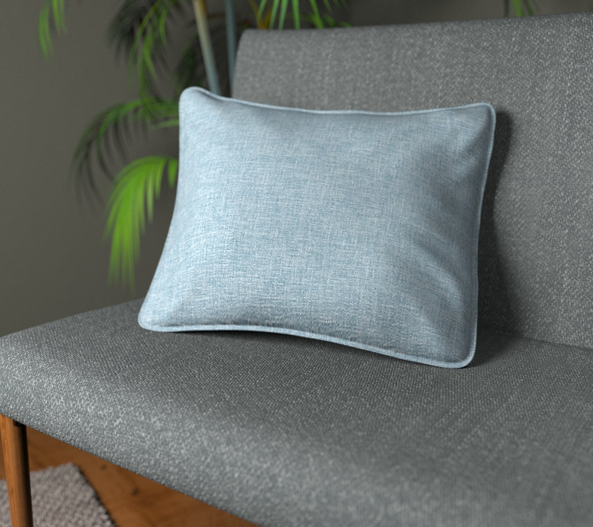 Kelso Powder Blue Piped Cushion