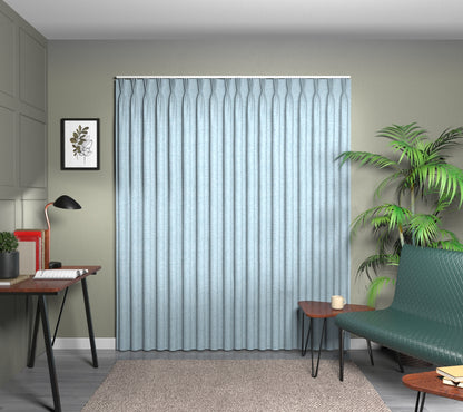Kelso Powder Blue Triple Pleat Curtain