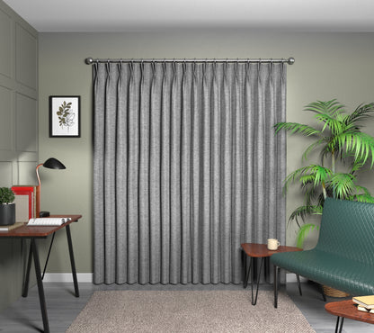 Kelso Slate Double Pleat Curtain