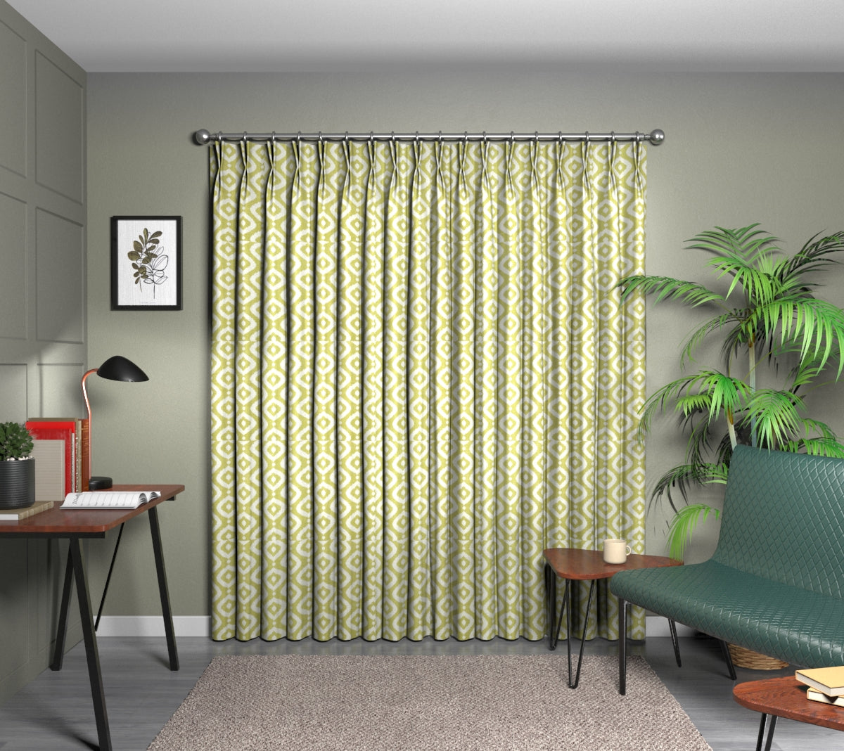 Soraya Apple Double Pleat Curtain