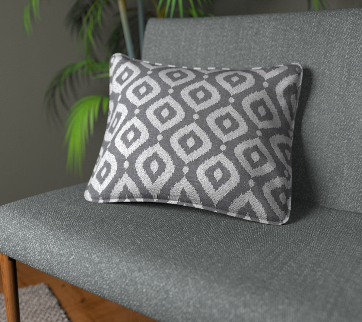 Soraya Charcoal Piped Cushion