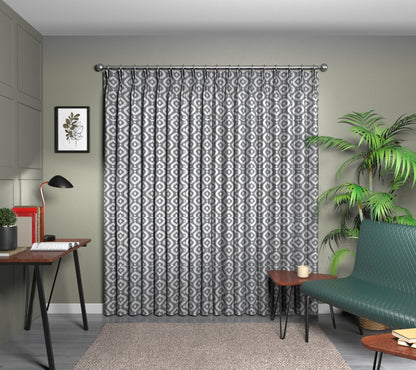 Soraya Charcoal Double Pleat Curtain
