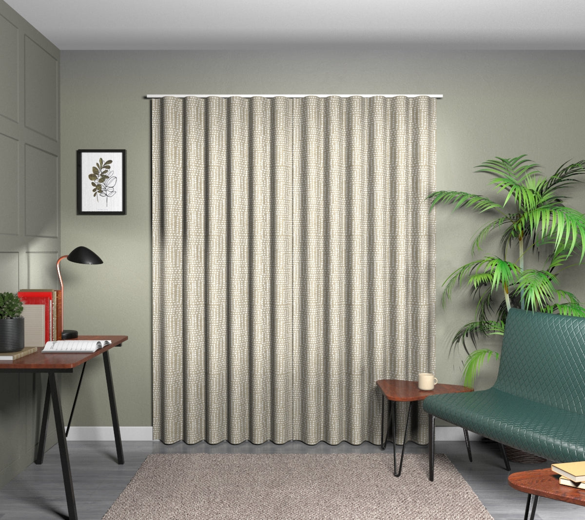 Solitaire Linen Wave Curtain