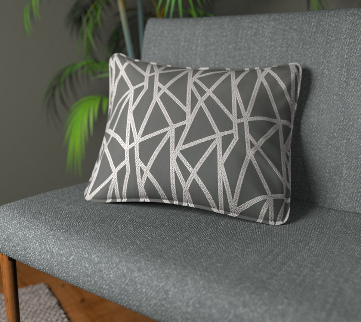 Geomo Pewter Piped Cushion