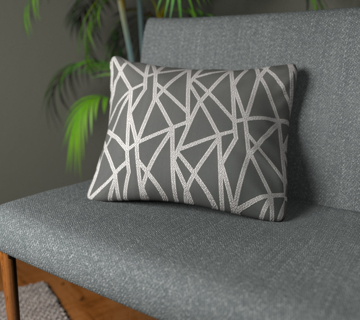 Geomo Pewter Plain Cushion
