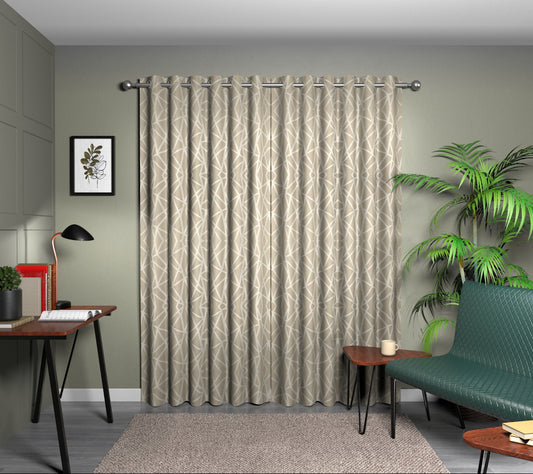 Geomo Taupe Eyelet Curtain