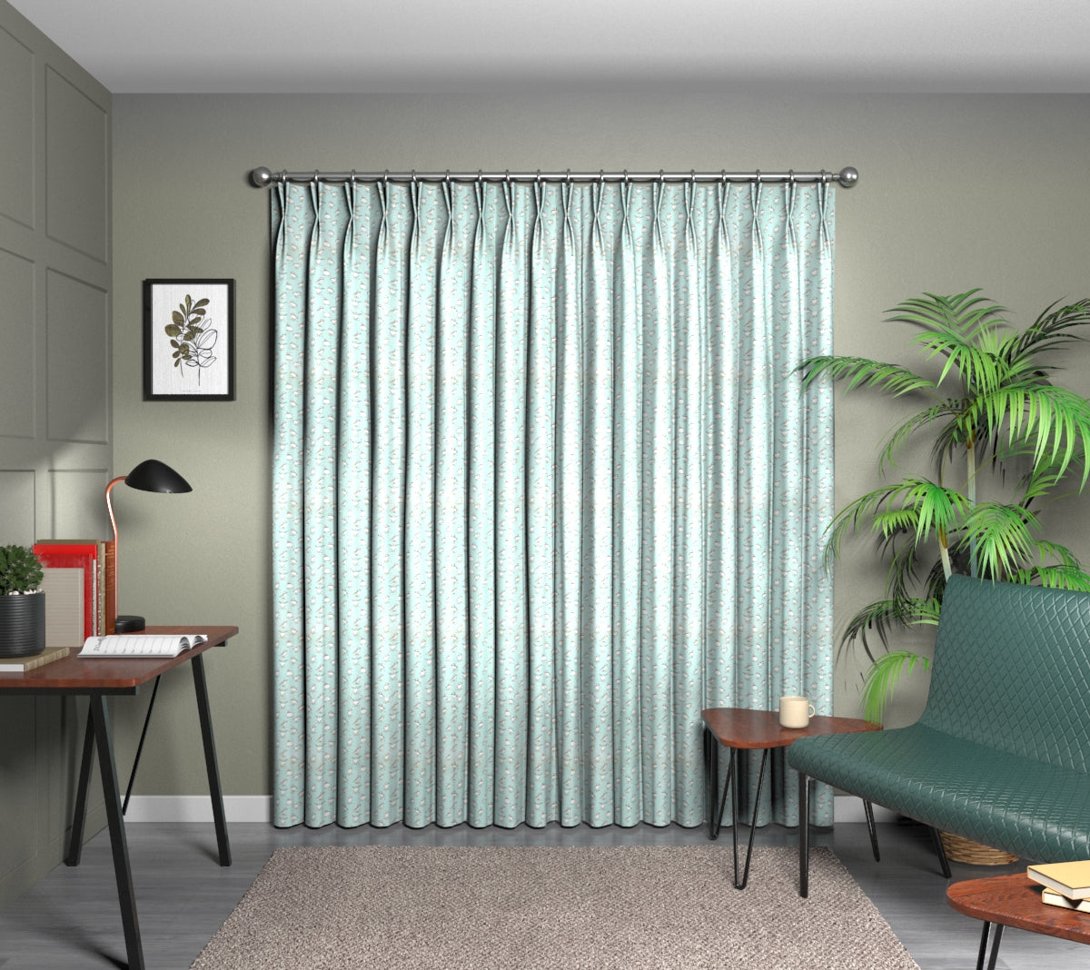 Atlantic Mineral Double Pleat Curtain