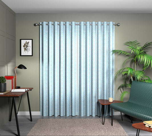 Atlantic Powder Blue Eyelet Curtain