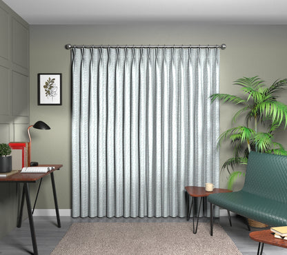 Atlantic Smoke Double Pleat Curtain