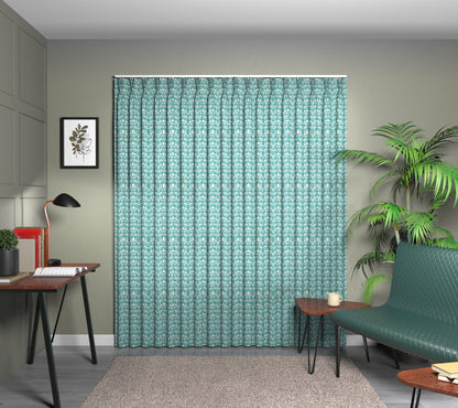 Strawberry Thief Teal Triple Pleat Curtain