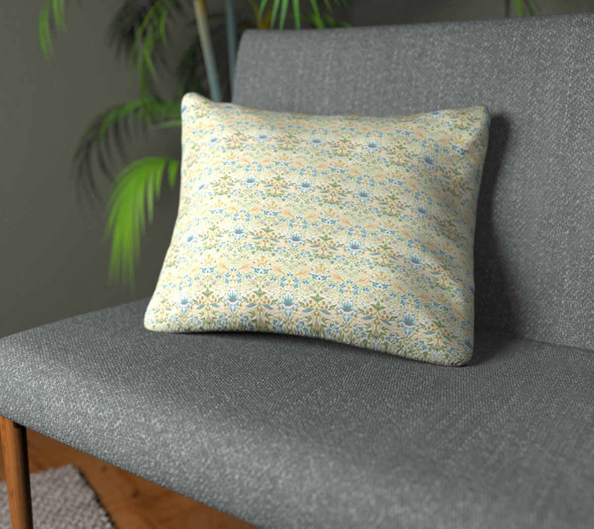 Strawberry Thief Apple/Blush Plain Cushion
