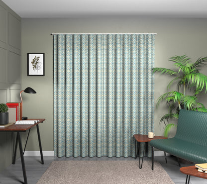 Strawberry Thief Denim/Spice Wave Curtain