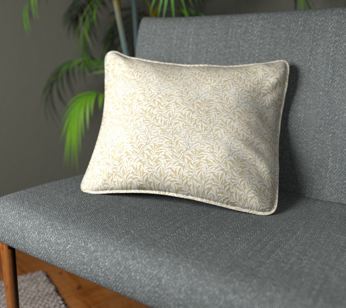 Willow Boughs Linen Piped Cushion