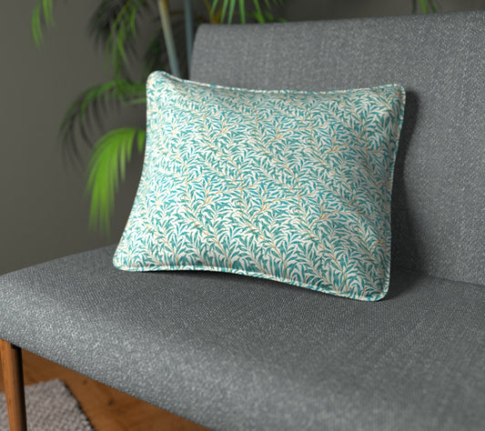 Willow Boughs Teal Piped Cushion