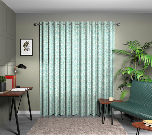 Willow Boughs Teal Eyelet Curtain