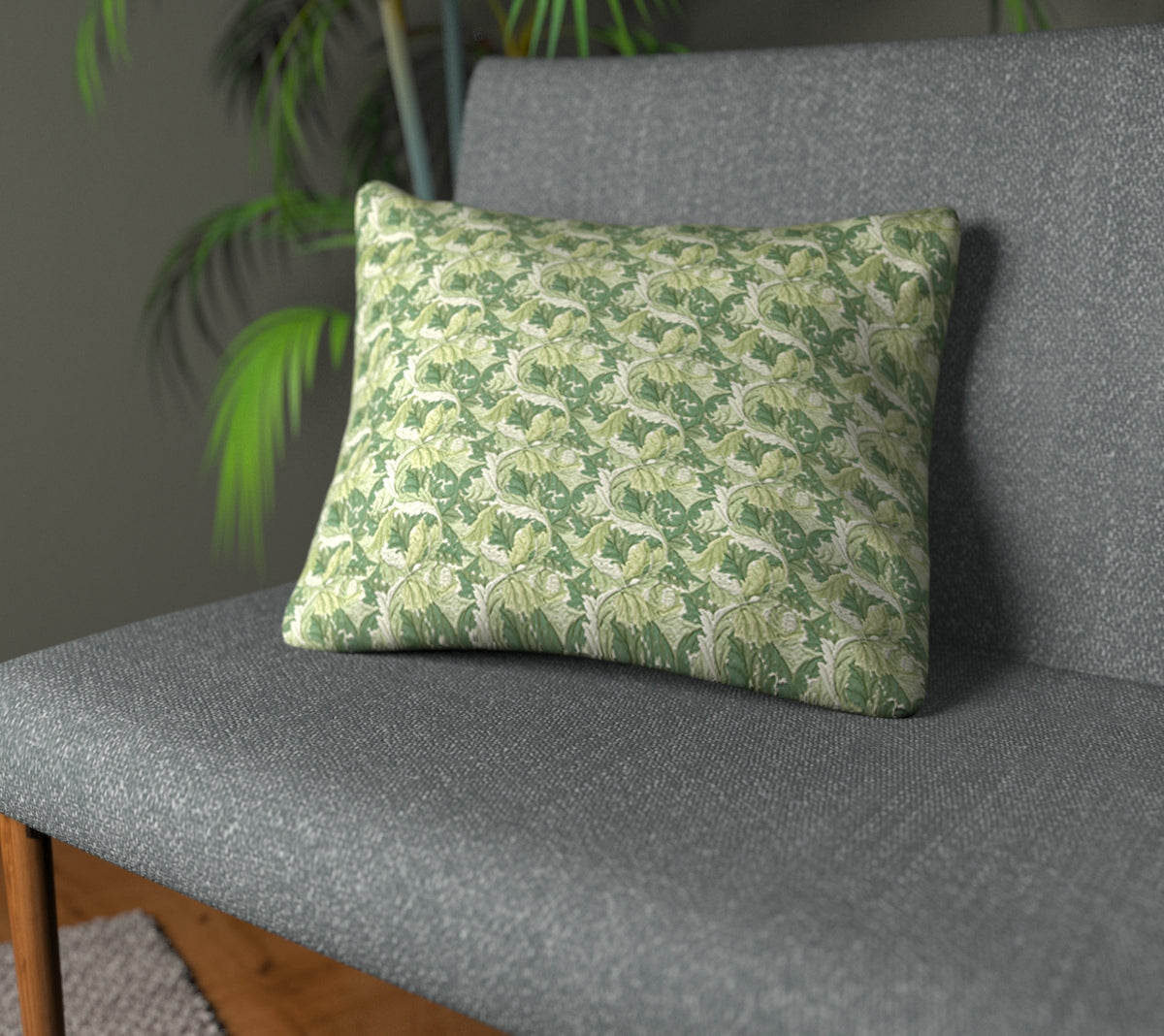 Acanthus Apple/Sage Plain Cushion