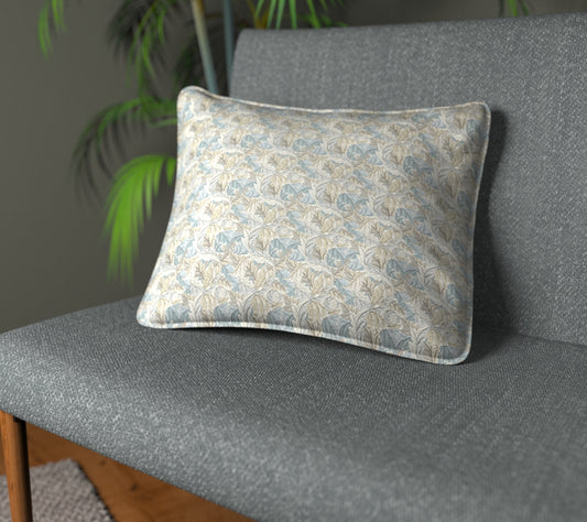 Acanthus Slate/Dove Piped Cushion