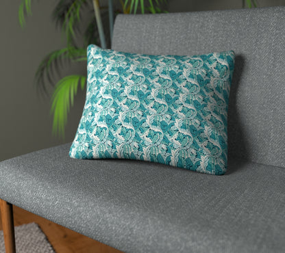 Acanthus Teal Plain Cushion