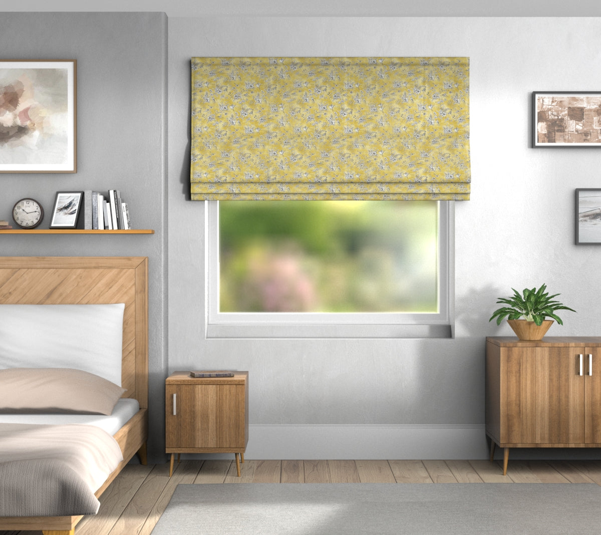 Finch Toile Buttercup Default Roman Blind