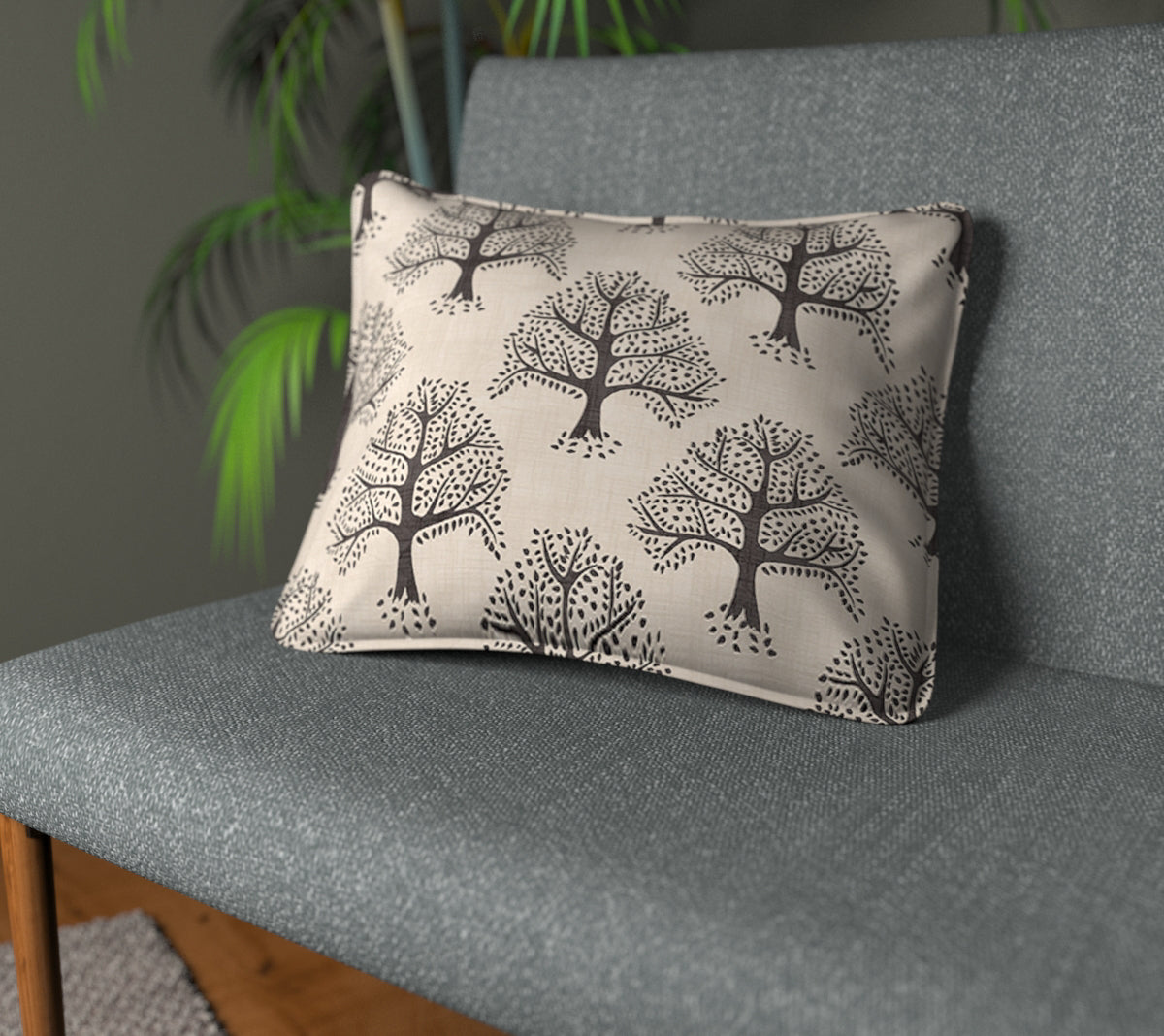 Great Oak Coal Piped Cushion