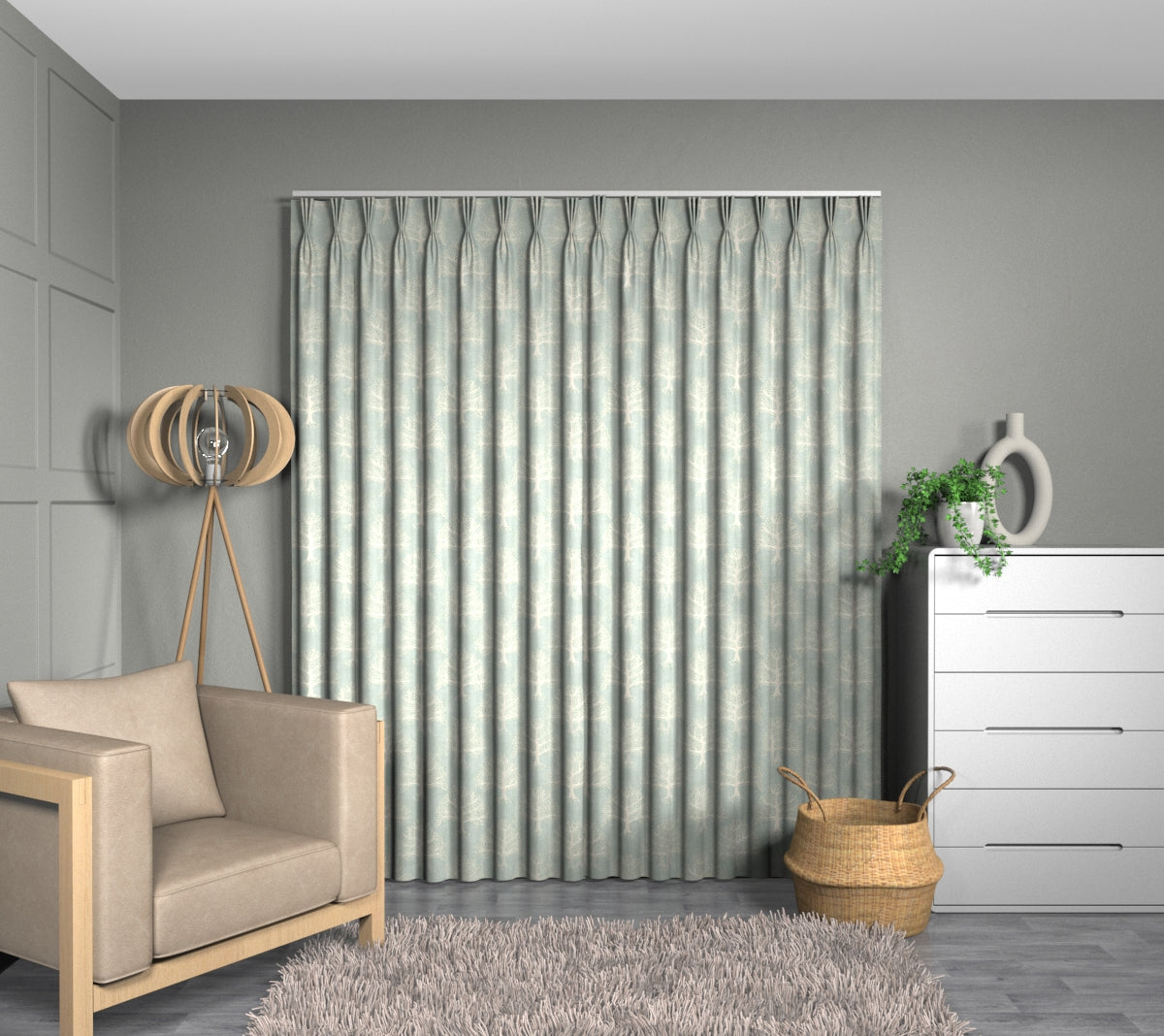 Great Oak Duckegg Triple Pleat Curtain