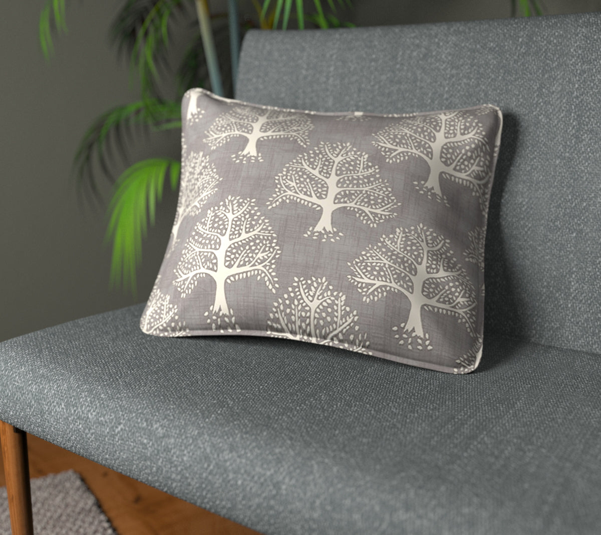 Great Oak Pewter Piped Cushion