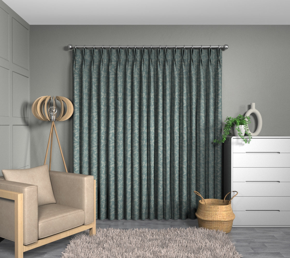 Harper Wedgewood Double Pleat Curtain