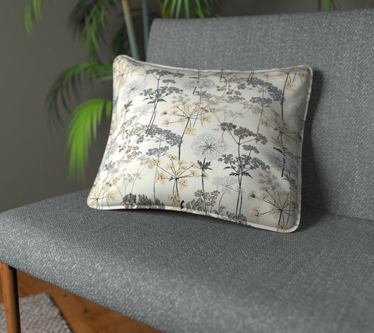 Hedgerow Charcoal Piped Cushion