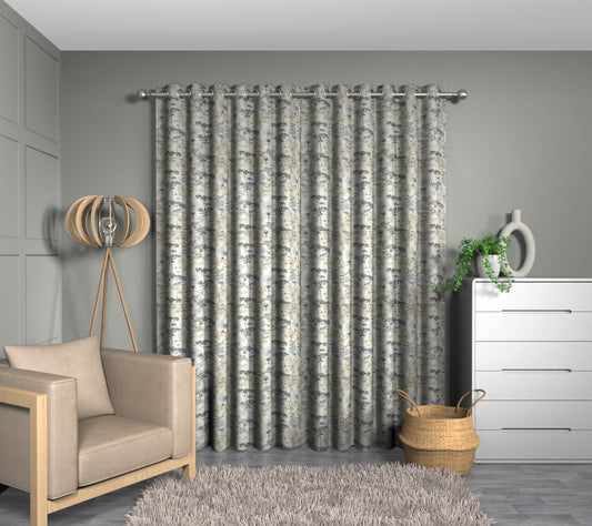 Hedgerow Charcoal Eyelets Curtain