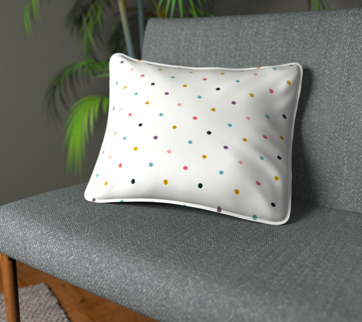 Bon Bon Raspberry/Grape/Sunflower/Blueberry Piped Cushion