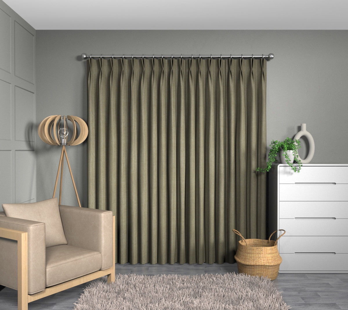 Jacob Fennel Double Pleat Curtain
