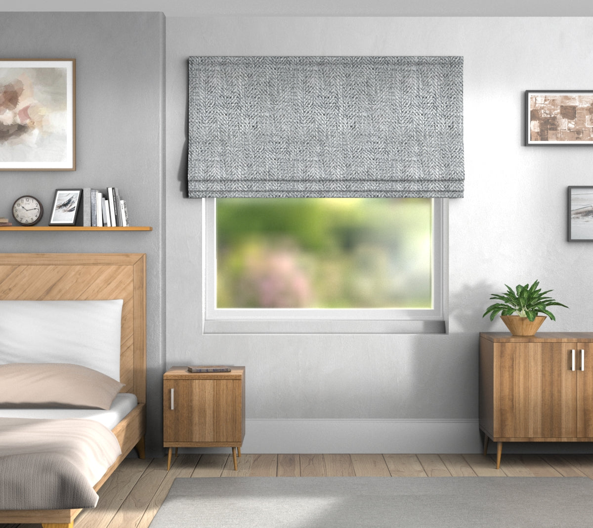 Jacob Grey Default Roman Blind
