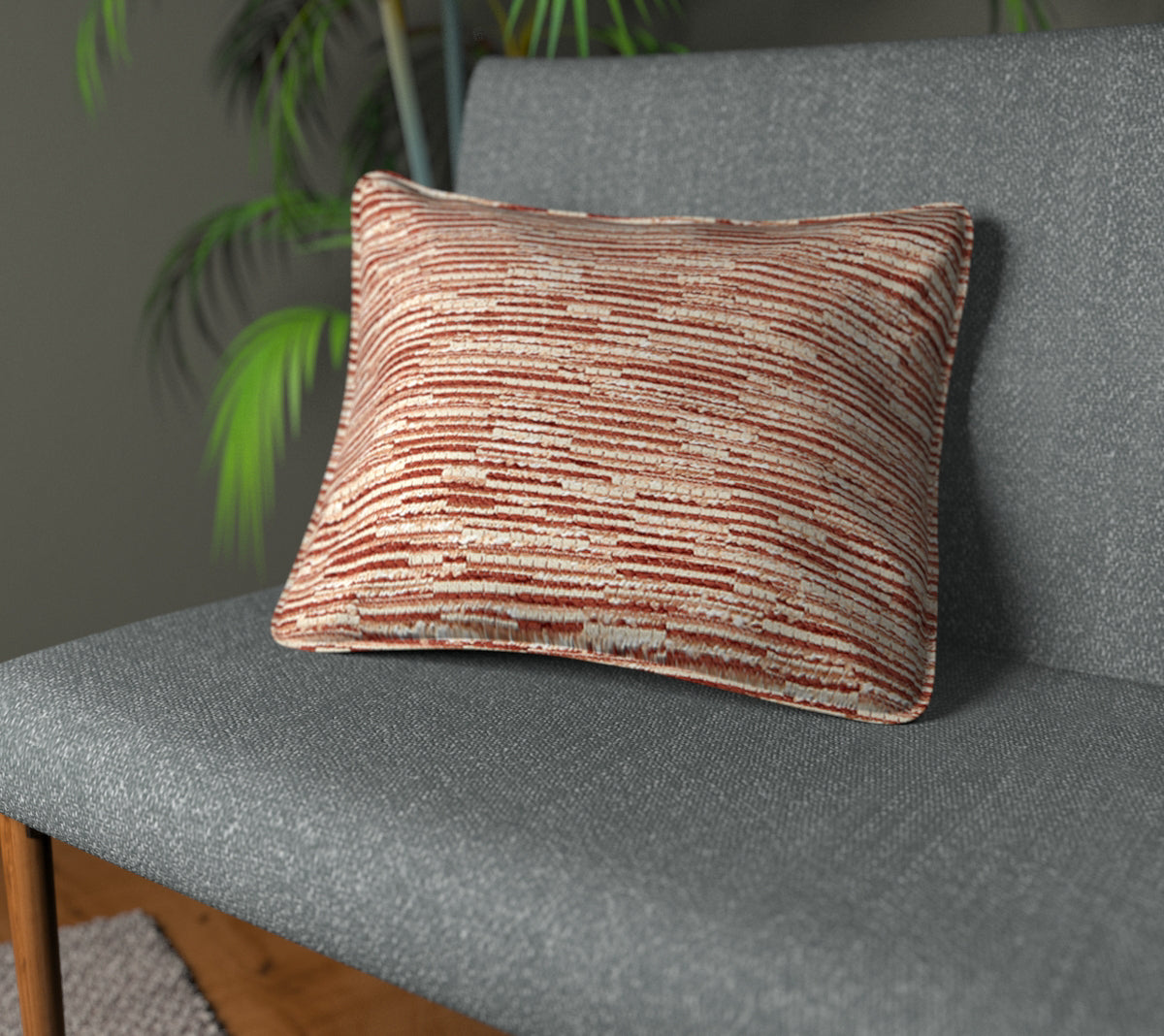 Ladder Carmine Piped Cushion