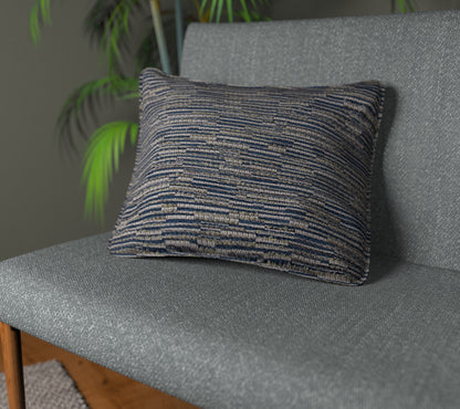 Ladder Indigo Piped Cushion