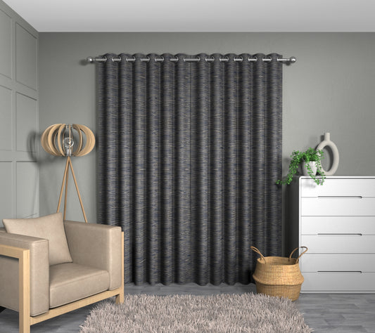 Ladder Indigo Eyelets Curtain