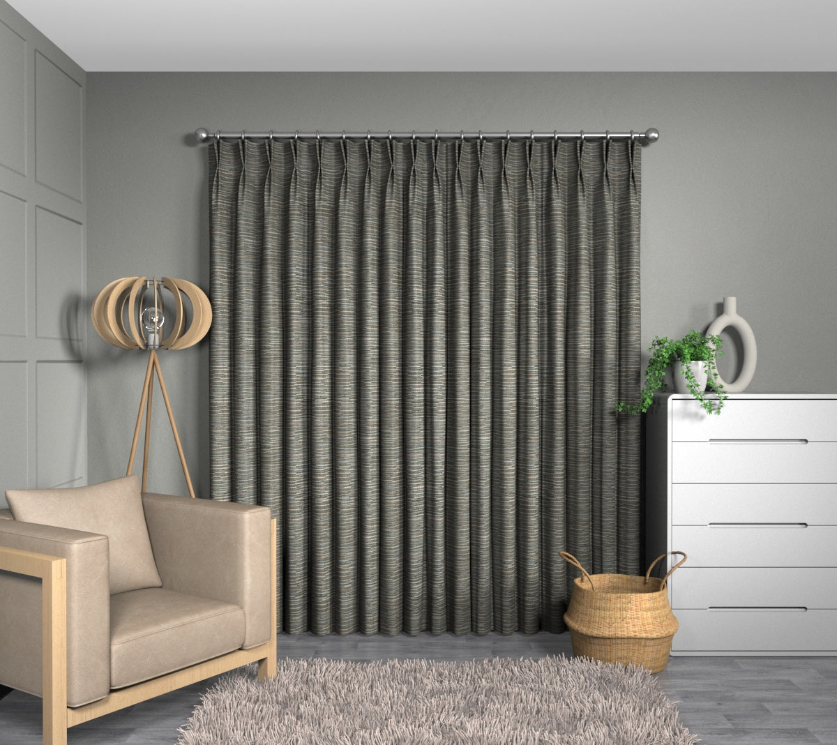 Ladder Peacock Double Pleat Curtain