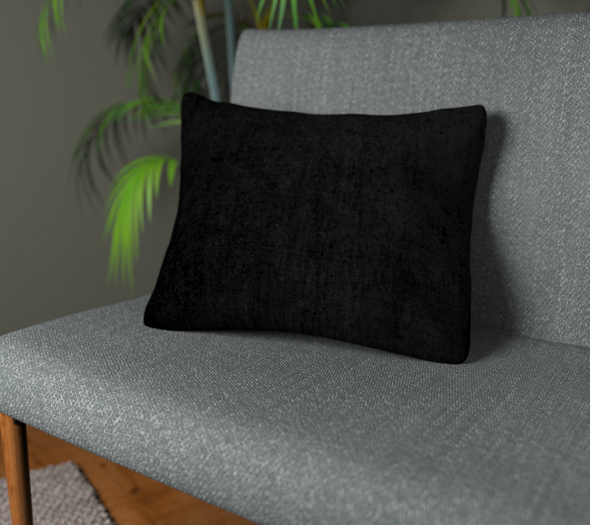 Layton Black Plain Cushion